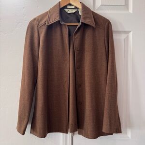 Eddie Bauer Stretch Brown Button Up Shirt/Jacket Size S
